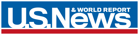 US News logo is a wordmark in the colors of red, white and blue