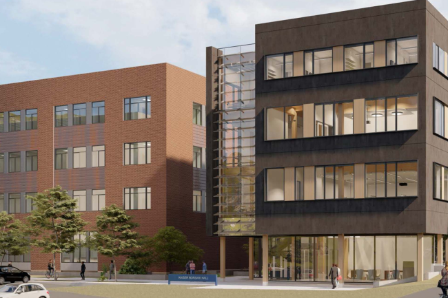 A panoramic rendering of WWU's soon-to-be completed Kaiser Borsari Hall, home to its computer science and electrical engineering programs, among others