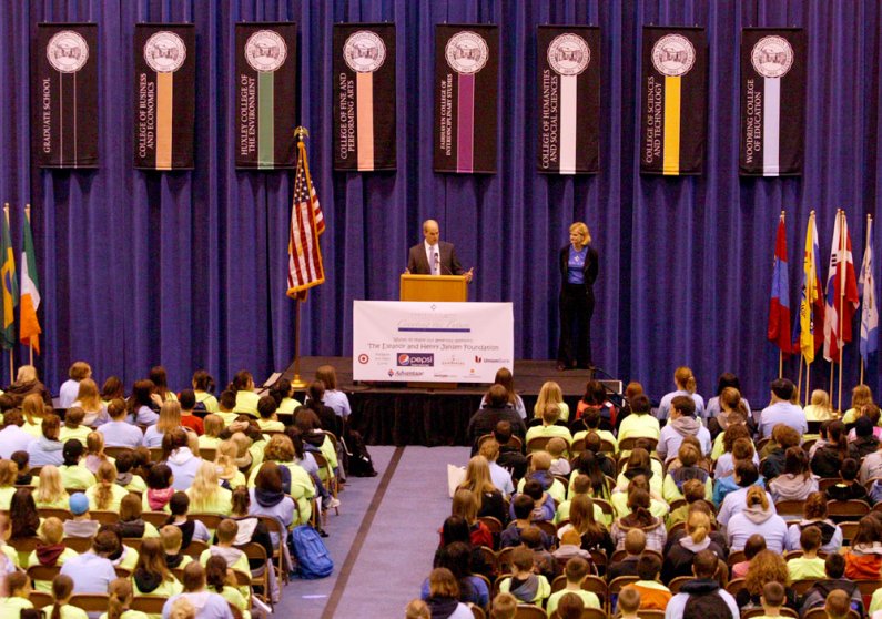 U.S. Rep. Rick Larsen speaks at the Compass 2 Campus opening ceremony Oct. 26. Photo by Matthew Anderson | WWU