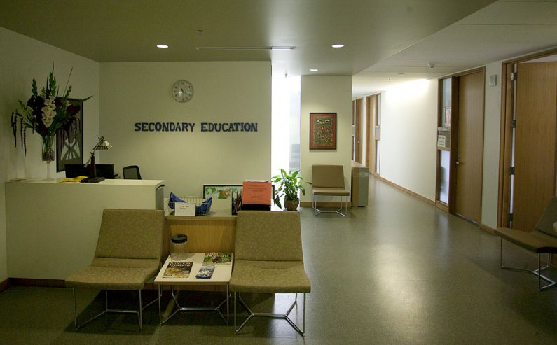 The entry to the Department of Secondary Education in Miller Hall. Photo by Matthew Anderson | WWU