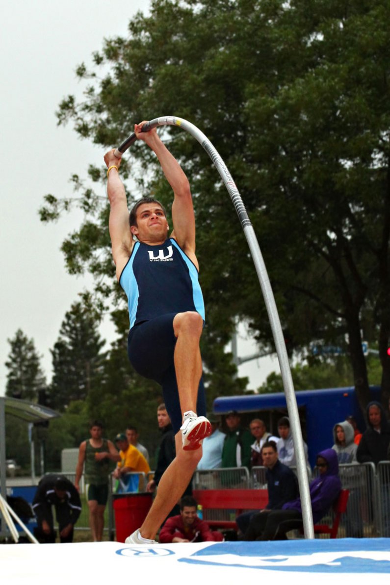 Ryan Brown successfully defended his NCAA Division II national title in the men's pole vault on Saturday. It was the fourth national championship for Brown, who also won back-to-back indoor pole vault titles in 2010 and 2011. Photo courtesy of Cindy Brown