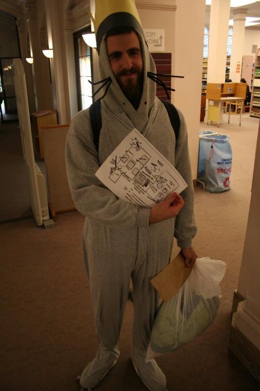 Studio Arts major Maxwell Nelson shows off his costume (he's Max, from "Where the Wild Things Are") during the Libraries' open house and scavenger hunt event on Oct. 28. An iPod Touch was at stake in the contest. Photo by Michael Leese | WWU intern