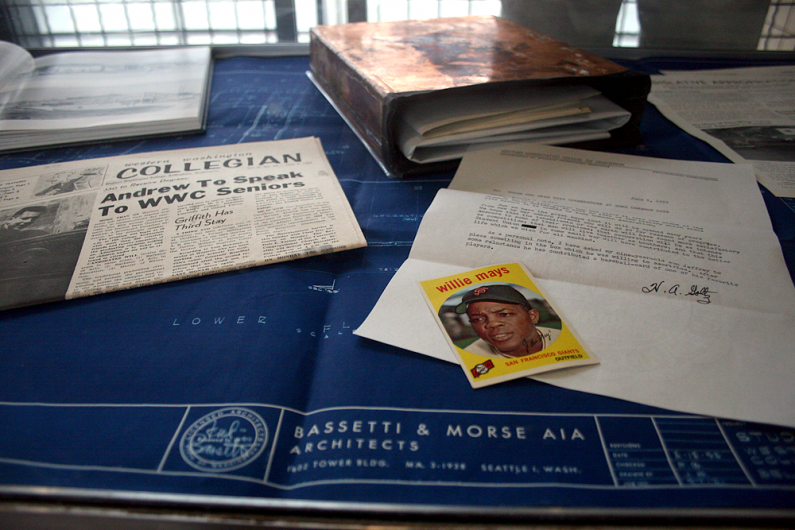 Items placed in the 1959 Viking Union time capsule included a Willie Mays baseball card. Photo by Michael Leese | WWU intern