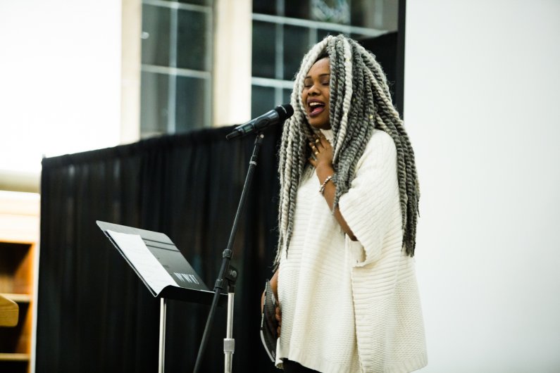 Born and raised in the Bronx, Crystal Valentine is a student at New York University, where she is the two-time Grand Slam Champion of NYU's poetry slam team. Photo by Rhys Logan / WWU