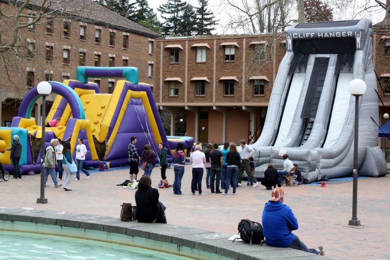 Red Square was filled with inflatable slides and obstacle courses, spinning prize wheels and enthusiastic visitors on Saturday, May 14, for the annual Back 2 Bellingham Alumni and Family weekend. WWU alumni, faculty, students and their friends and familie