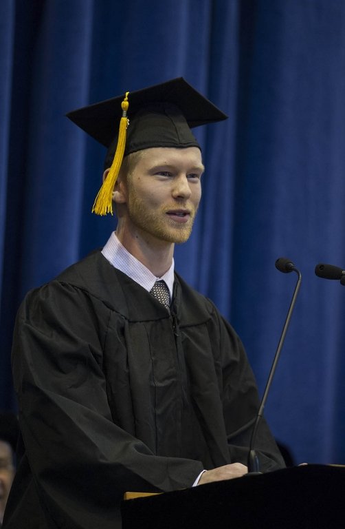 Wesley Ball, the winter commencement ceremony’s student speaker, graduated with a degree in geology. While at Western, Ball played on DIRT, Western’s Men’s Ultimate Frisbee Team, and traveled with the geology department for field studies in summer 2012 in
