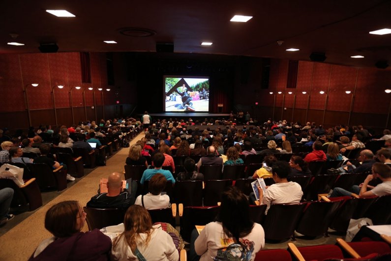 Summerstart attendees gather in the Performing Arts Center auditorium for a Welcome and introduction Monday, July 30, morning. New students will receive advising and tours around campus and campus housing during their two days at Summerstart. Photo by Mad