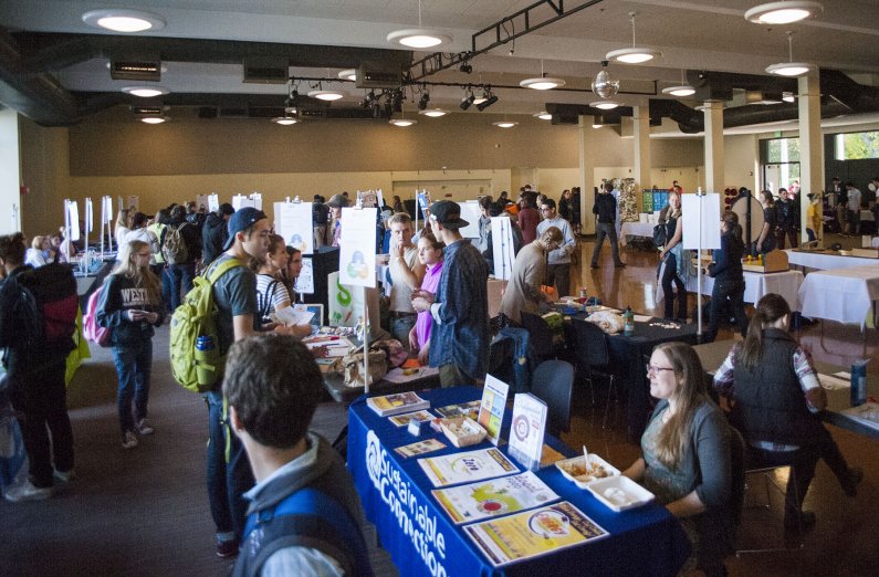 Multiple local sustainable groups such as Sustainable Connection, Surfrider, Ragfinery and many more hosted booths at The Fair, hosted by Western Sustainability, on Wednesday, Oct. 14. Photo by Kyra Betteridge / WWU Communications and Marketing intern