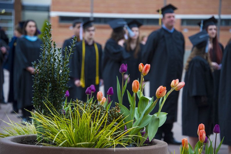 Scene from Western Washington University's winter commencement ceremonies on Saturday, March 19, 2016. Photo by Dan Levine / for WWU
