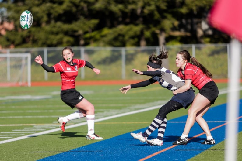 The Western Washington University women’s rugby team defeated rival Central Washington University on Saturday, Feb. 8, 2014, winning 38-11. Photo by Rhys Logan / WWU