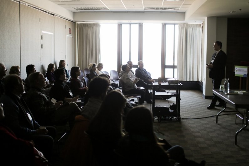 More than 500 attendees from 38 state institutions visited the Western campus for the first annual Washington Higher Education Sustainability conference, held in various rooms in the Viking Union and Western Libraries. Photo by Rhys Logan / WWU