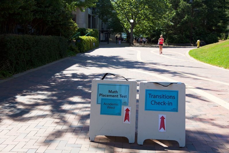 Signs were placed for directions all over campus. 

Photo by Mariko Osterberg / WWU Communications and Marketing intern