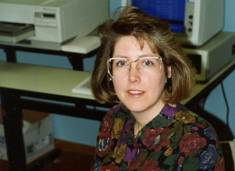 Dee Dee Lobard looks at the camera on her first day of work at Western in 1986.