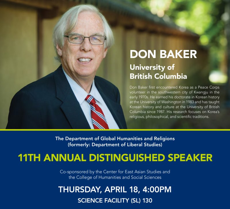UBC's Don Baker to present 'The Two Koreas' April 18