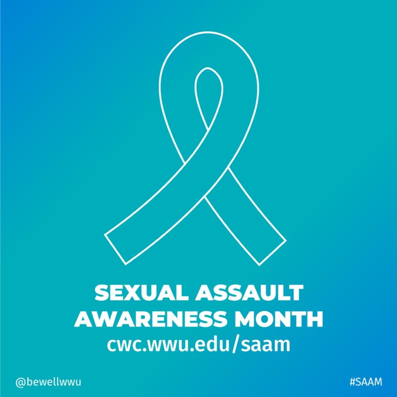 Teal ribbon logo of Sexual Assault Awareness Month