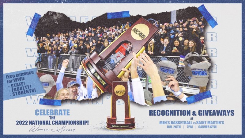 Collage of images celebrating Western's women's soccer team and its national championship