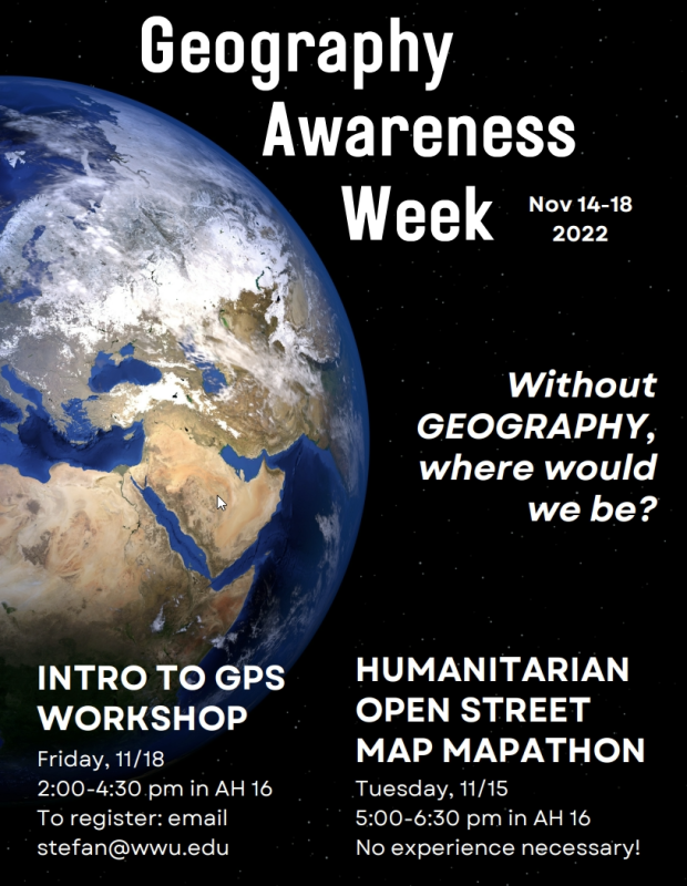 Western hosting pair of free events for National Geography Awareness Week