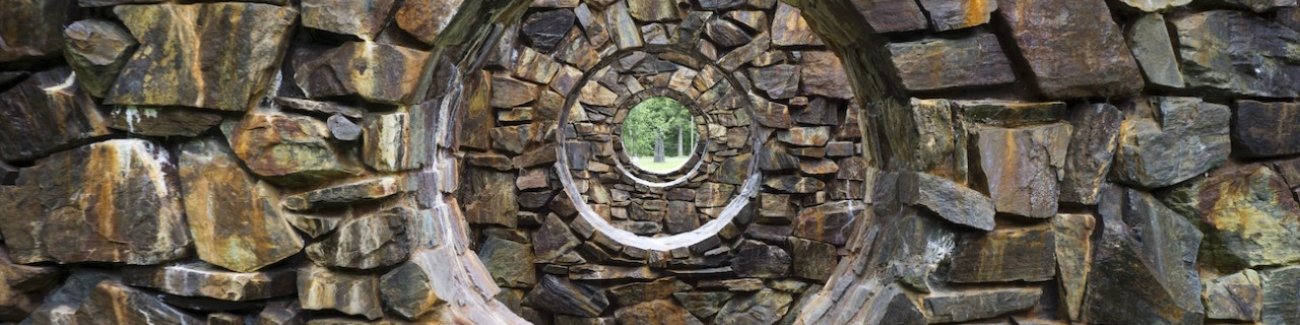 "Stone Enclosure: Rock Rings" sits on South Campus near the Communications Building