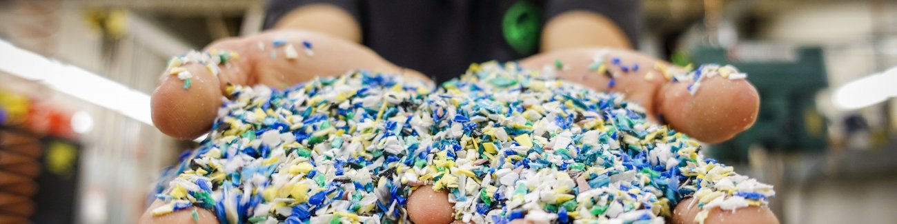 After it is cleaned, ocean plastics from Shuyak Island are ground into tiny bits, then melted and mixed in an extruder to create new plastics ready for re-use.
