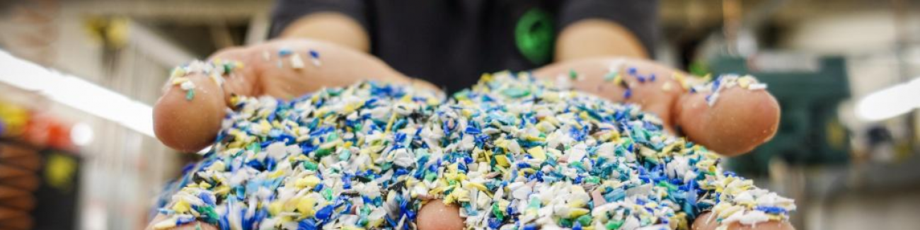 This ground up plastic is about to be melted and turned back into usable plastic