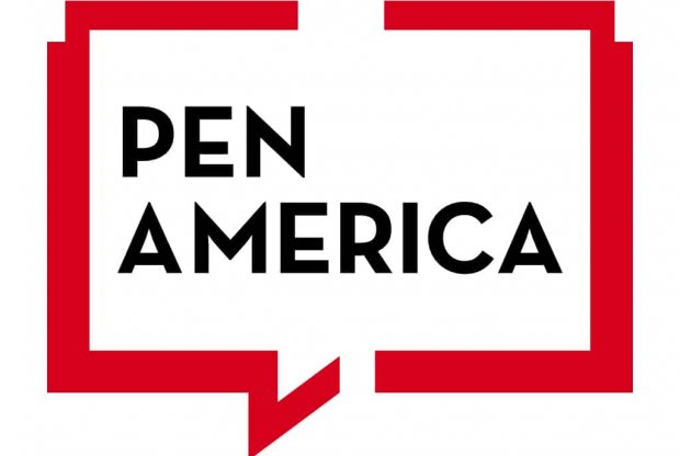 A red box with the words Pen America on it.