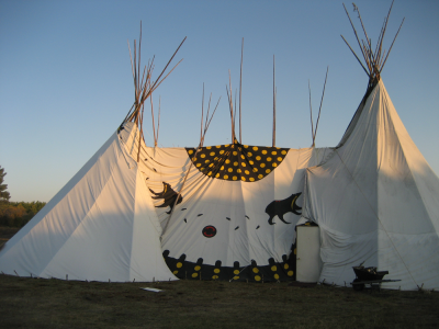 Edward Vajda gave an invited lecture inside this teepee at a recent symposium.