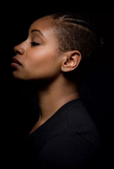 profile view of black woman