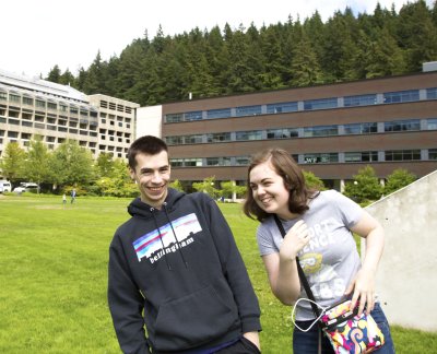 WWU Junior Benito Marcus (Left) and Grad Student Allie Johnson (Right) Spend Time Playing Pokemon Go