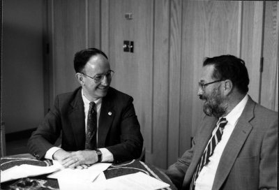 Al Froderberg, right, and Ken Mortimer. Image courtesy of WWU Special Collections.