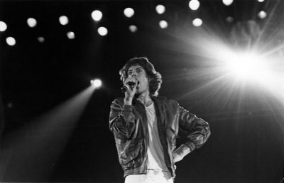 Mick Jagger performs with The Rolling Stones at the Seattle Kingdome, October 1981. Photo by Wallie Funk.