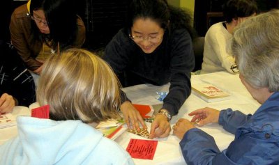 Japan Night attendees create origami at the fall quarter 2009 event. Courtesy photo