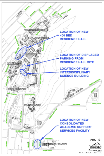 Campus map of new construction