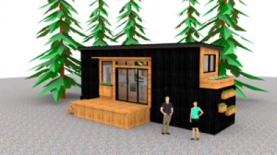 artist's rendering of a tiny home