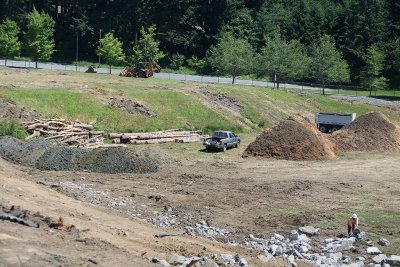 Construction of the multipurpose field on the south side of campus is in full swing, with workers doing major ground-clearing of the area.
The project includes construction of an all-weather artificial turf field, bleachers, restroom facilities, field li