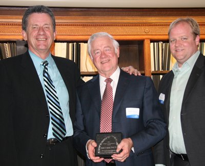 WWU President Bruce Shepard (left) with Dennis Murphy ('69 and '71), Dean Emeritus of the College of Business and Economics and the recipient of the Lifetime Achievement Award, and Craig Chucka ('88), president and treasurer of the Alumni Association.