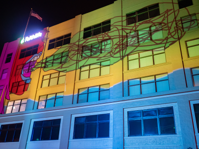 Projected animation will be featured on the Faithlife building for November art walk