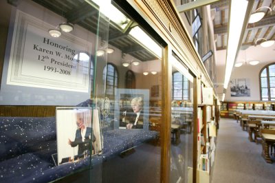 A new display at Western Washington University features rotating exhibits highlighting individual presidents, starting with former President Morse, including her recognition by the Washington State Legislature, poignant moments on campus and even a photo 