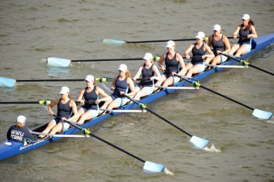The WWU women's eight competes at the NCAA Div. II women's rowing national championships, held in Indianapolis, Ind., May 31 to June 2. Photo by Aaron Bernstein