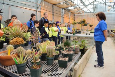 Students get a look at the Biology Greenhouse on the WWU campus. File photo by Rachel Bayne / for WWU